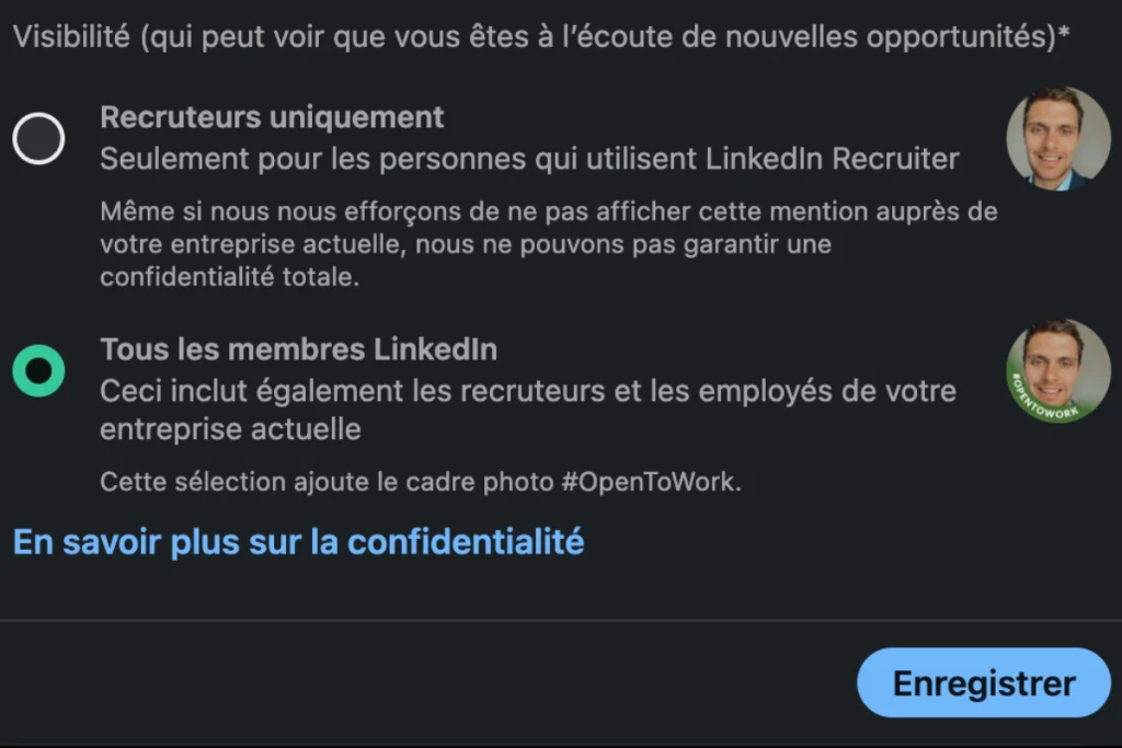 Visibilite recruteur Open to Work Linkedin Disciplina formations